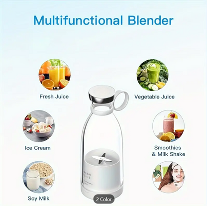 Mini Rechargeable Portable Electric Fruit Blender - 350ML - Random Color