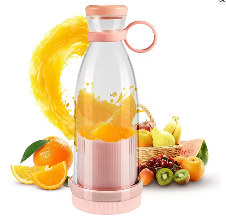 Mini Rechargeable Portable Electric Fruit Blender - 350ML - Random Color
